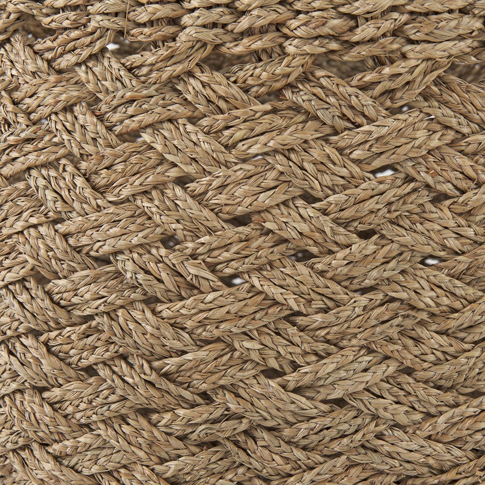 Mercana - Jarek 15.0L x 15.0W x 11.8H Medium Brown Seagrass Basket Cross Weave Round Basket (Set of 3) - 69598 view 7