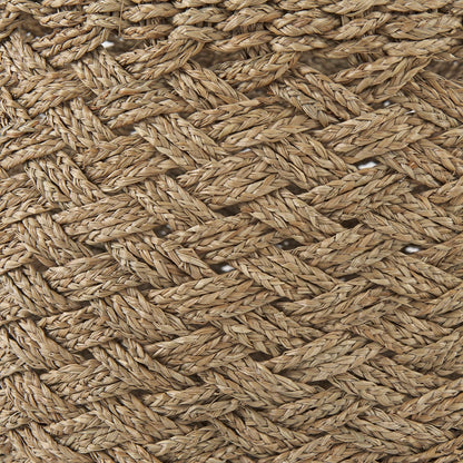 Mercana - Jarek 15.0L x 15.0W x 11.8H Medium Brown Seagrass Basket Cross Weave Round Basket (Set of 3) - 69598 view 7