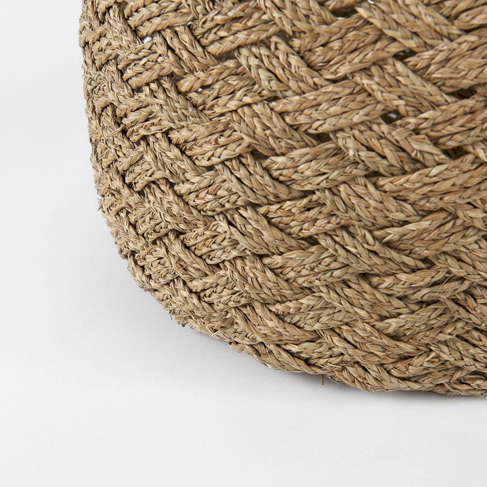 Mercana - Jarek 15.0L x 15.0W x 11.8H Medium Brown Seagrass Basket Cross Weave Round Basket (Set of 3) - 69598 view 8