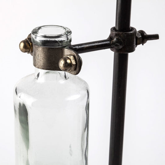 Mercana - Jarvis Set of Five Dark Brown Metal and Glass Chemistry Inspired Bottles - 57878 view 2