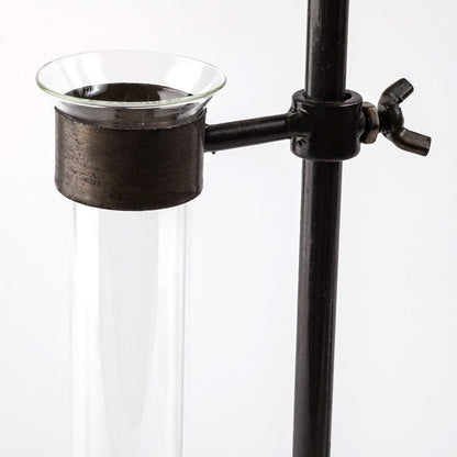Mercana - Jarvis Set of Five Dark Brown Metal and Glass Chemistry Inspired Bottles - 57878 view 8