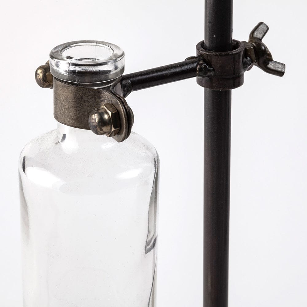 Mercana - Jarvis Set of Five Dark Brown Metal and Glass Chemistry Inspired Bottles - 57878 view 10