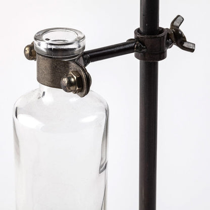Mercana - Jarvis Set of Five Dark Brown Metal and Glass Chemistry Inspired Bottles - 57878 view 10