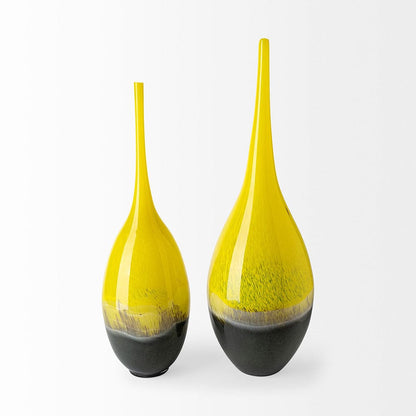 Mercana - Jasse Large Yellow/Gray Ombre Glass Vase - 30842 view 5