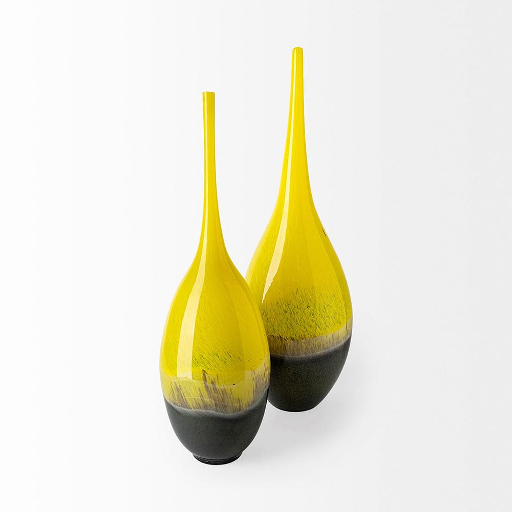 Mercana - Jasse Large Yellow/Gray Ombre Glass Vase - 30842 view 6