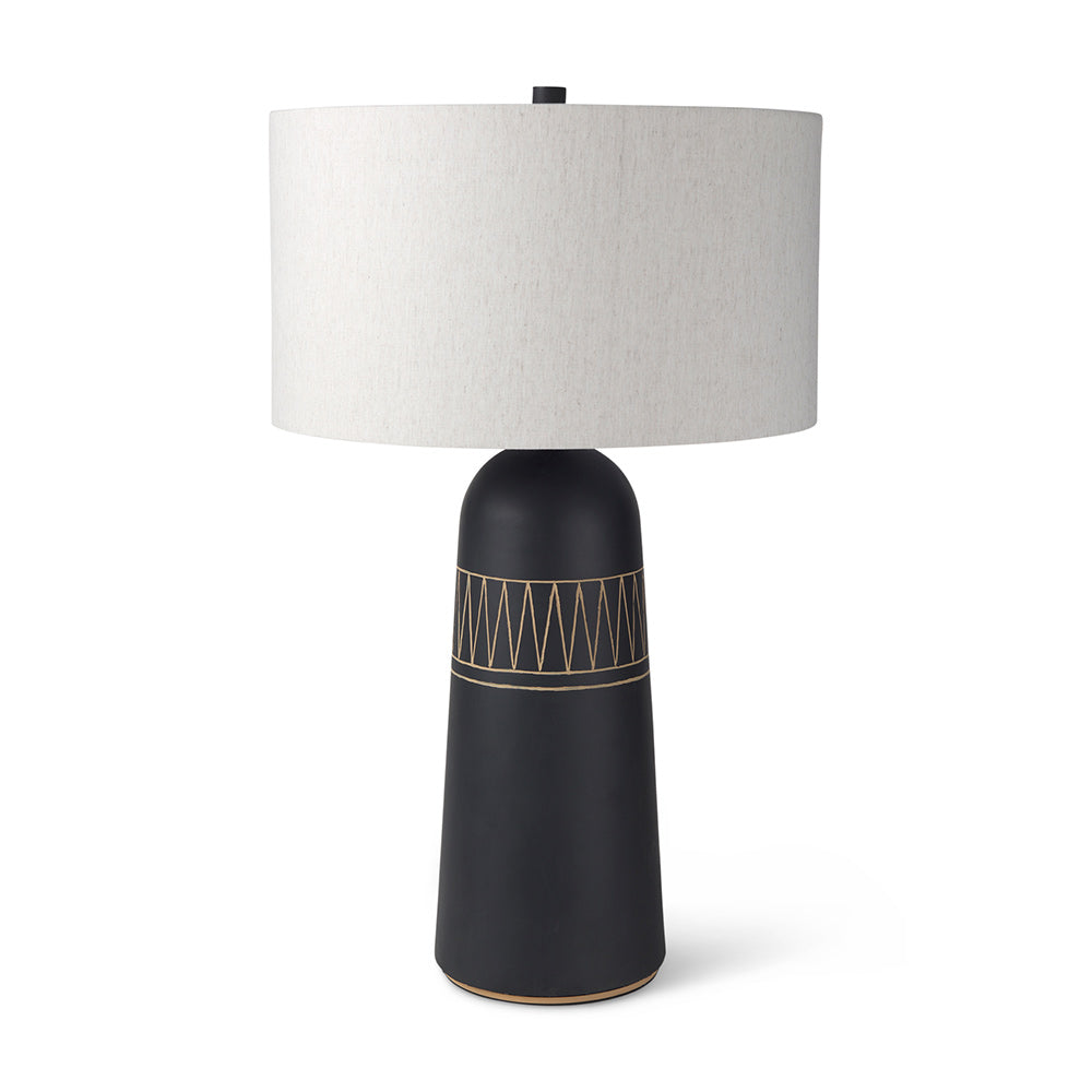 Mercana - Javier 18.0L x 18.0W x 30.75H Black Base W/Cream Fabric Shade Table Lamp - 69788 view 1