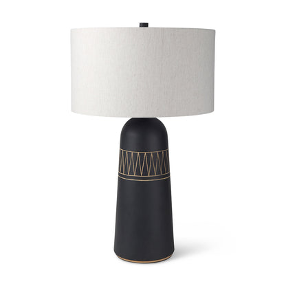 Mercana - Javier 18.0L x 18.0W x 30.75H Black Base W/Cream Fabric Shade Table Lamp - 69788 view 1