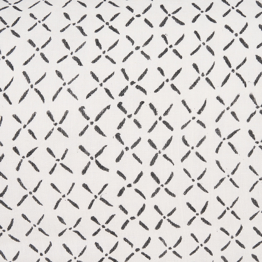 Mercana - Jayden Cream w/ Black Print Linen Lumbar Decorative Pillow Cover - 70314 view 6