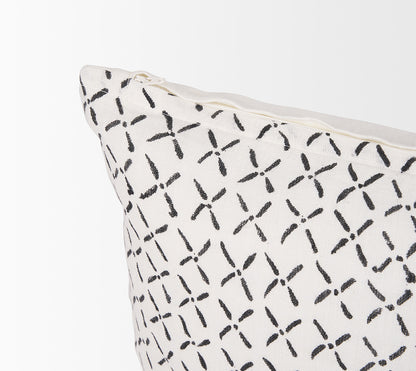 Mercana - Jayden Cream w/ Black Print Linen Lumbar Decorative Pillow Cover - 70314 view 7