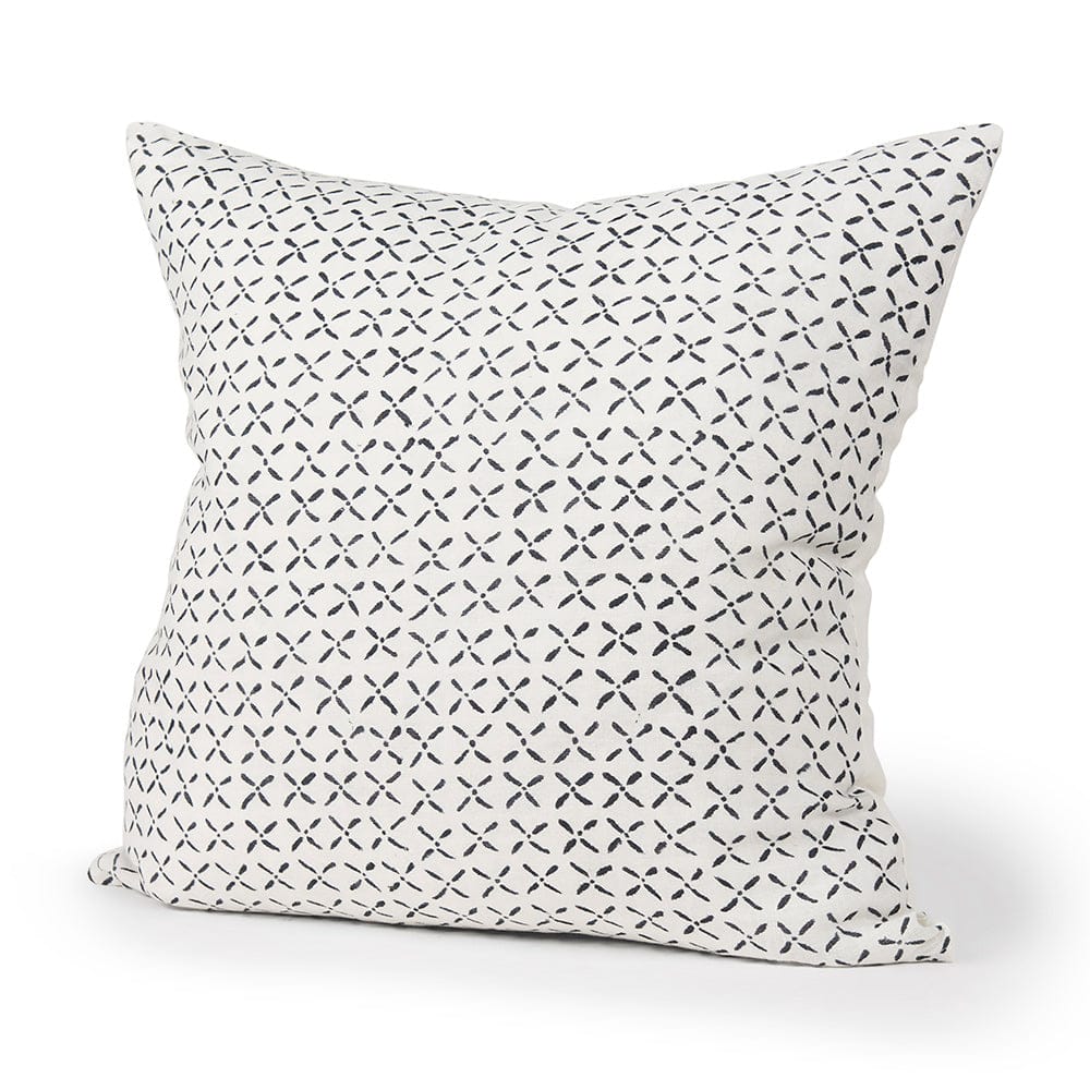 Mercana - Jayden Cream w/ Black Print Linen Square Decorative Pillow Cover - 70313 view 1
