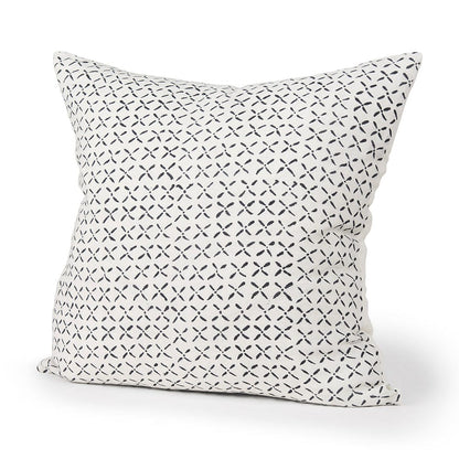 Mercana - Jayden Cream w/ Black Print Linen Square Decorative Pillow Cover - 70313 view 1