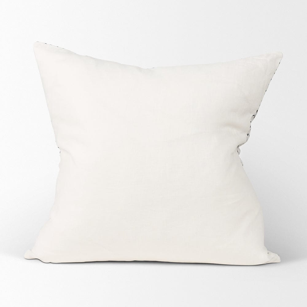Mercana - Jayden Cream w/ Black Print Linen Square Decorative Pillow Cover - 70313 view 4
