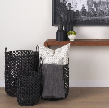 Mercana - Jayden Cream w/ Black Print Linen Square Decorative Pillow Cover - 70313 view 9