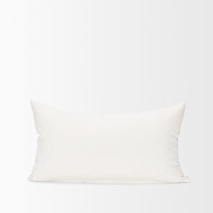 Mercana - Jayden Cream w/ Merlot Print Linen Lumbar Decorative Pillow Cover - 70312 view 4