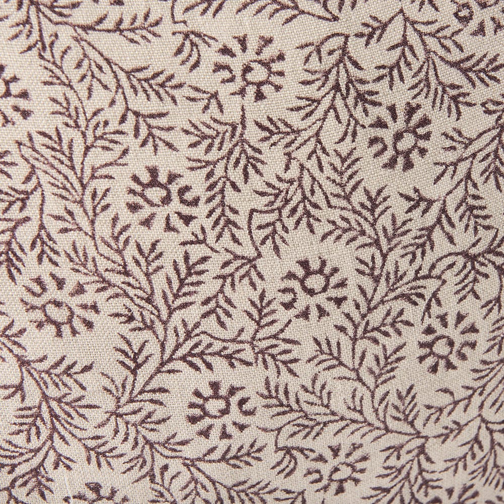Mercana - Jayne Beige w/ Merlot Print Linen Lumbar Decorative Pillow Cover - 70316 view 6