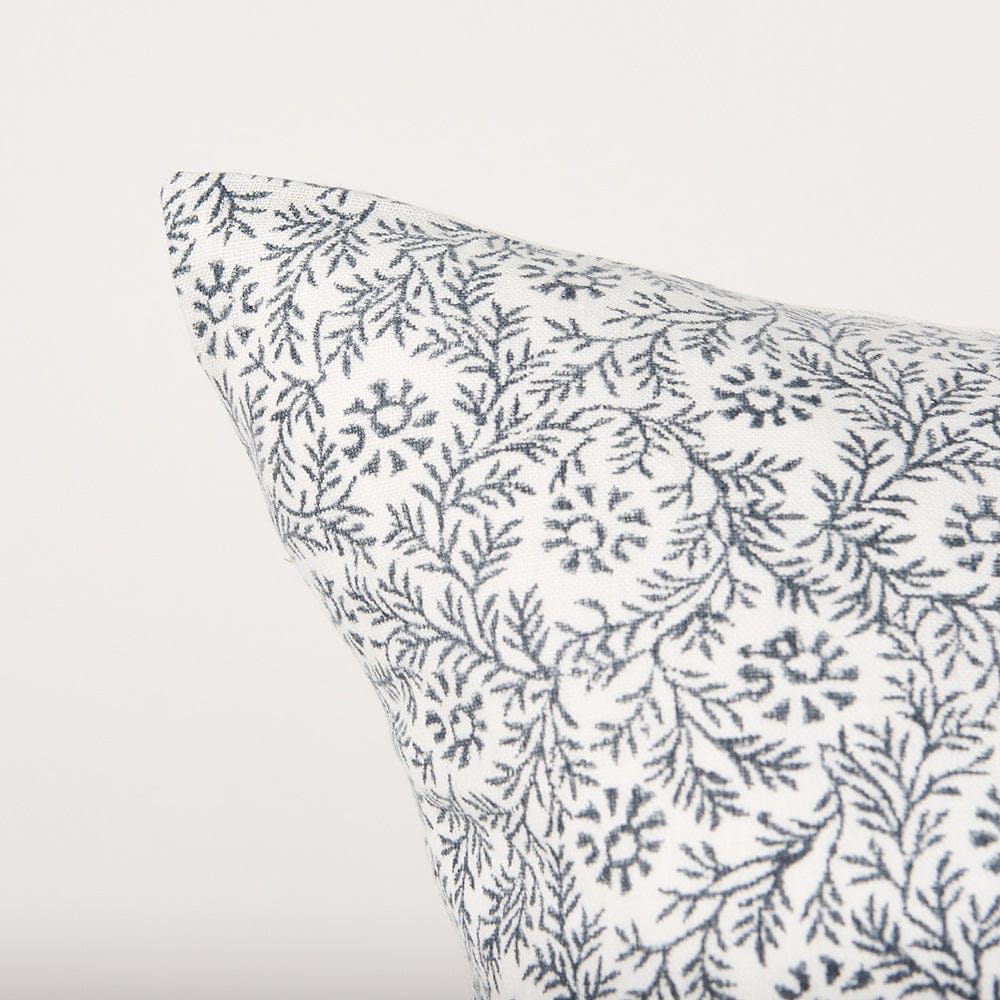 Mercana - Jayne Cream w/ Indigo Print Linen Lumbar Decorative Pillow Cover - 70318 view 5