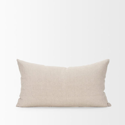 Mercana - Jenna Beige w/ Merlot Print Linen Lumbar Decorative Pillow Cover - 70324 view 4