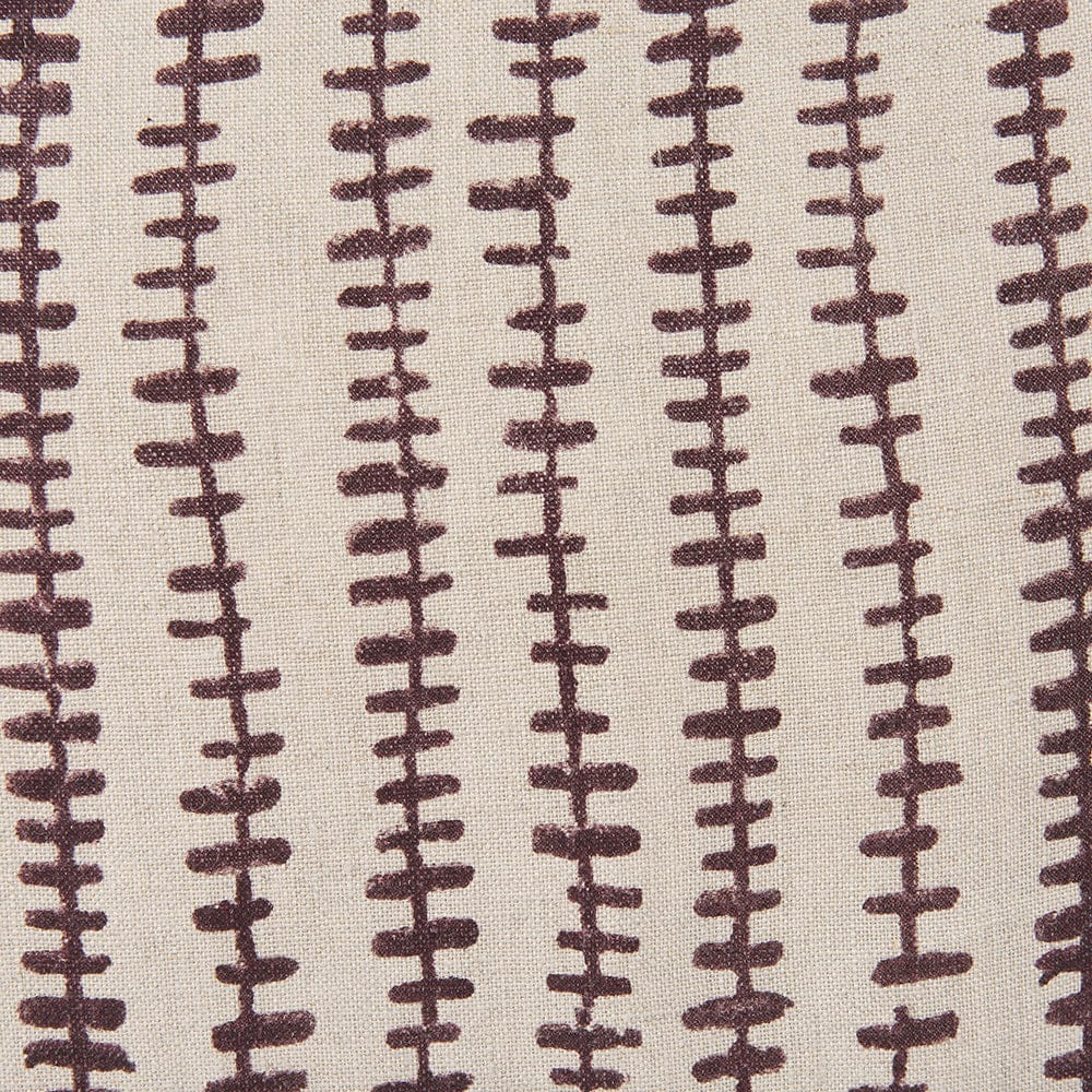 Mercana - Jenna Beige w/ Merlot Print Linen Square Decorative Pillow Cover - 70323 view 6