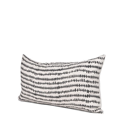 Mercana - Jenna Cream w/ Black Print Linen Lumbar Decorative Pillow Cover - 70322 view 1