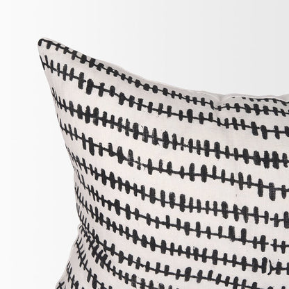 Mercana - Jenna Cream w/ Black Print Linen Lumbar Decorative Pillow Cover - 70322 view 5