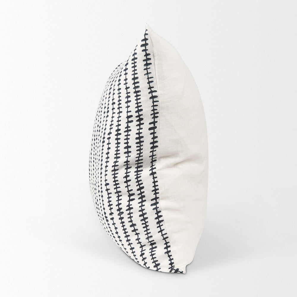 Mercana - Jenna Cream w/ Black Print Linen Square Decorative Pillow Cover - 70321 view 3