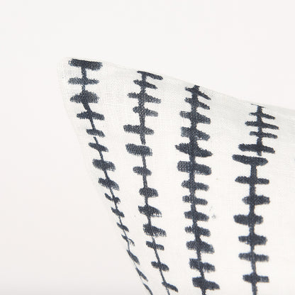 Mercana - Jenna Cream w/ Black Print Linen Square Decorative Pillow Cover - 70321 view 5