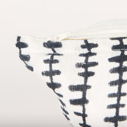 Mercana - Jenna Cream w/ Black Print Linen Square Decorative Pillow Cover - 70321 view 7