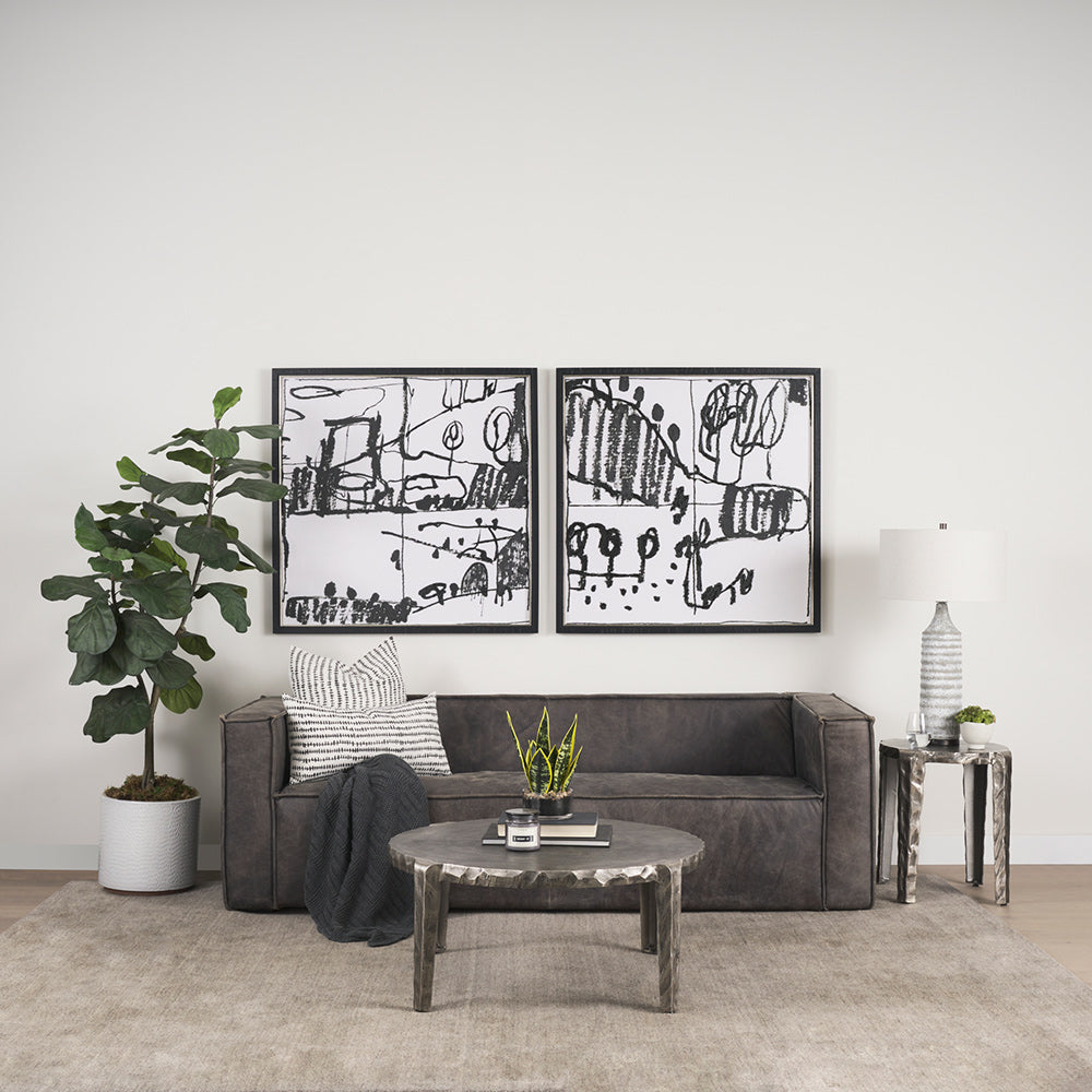 Mercana - Jenna Cream w/ Black Print Linen Square Decorative Pillow Cover - 70321 view 9