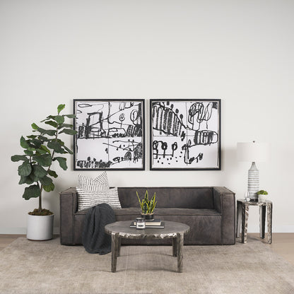 Mercana - Jenna Cream w/ Black Print Linen Square Decorative Pillow Cover - 70321 view 9