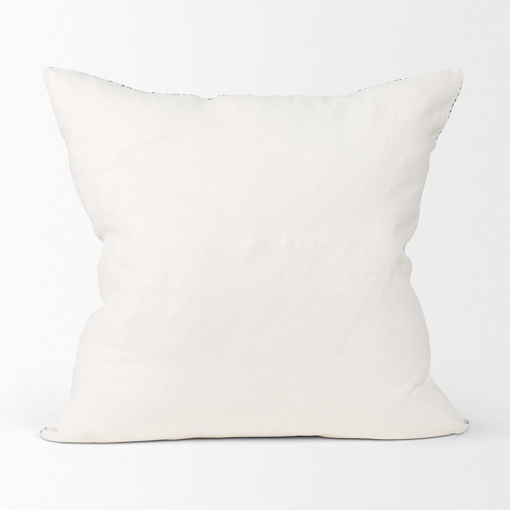 Mercana - Jennelle Cream w/ Indigo Print Linen Square Decorative Pillow Cover - 70319 view 4