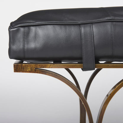 Mercana - Jessie 55L x 16W Black Leather Seat W/Gold Metal Base Accent Bench - 69061 view 5