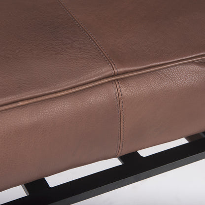 Mercana - Jessie 55L x 16W x 19H Dark Brown Leather Seat W/Black Metal Base Accent Bench - 70052 view 7