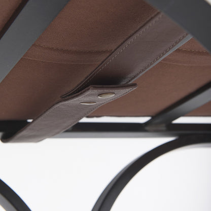 Mercana - Jessie 55L x 16W x 19H Dark Brown Leather Seat W/Black Metal Base Accent Bench - 70052 view 9