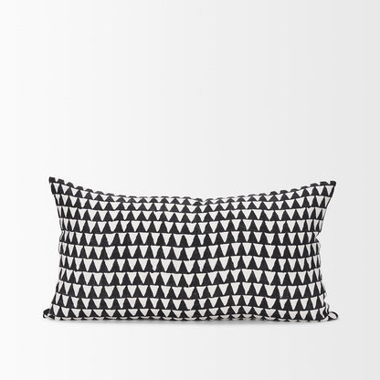 Mercana - Jolie Cream w/ Black Print Linen Lumbar Decorative Pillow Cover - 70310 view 2