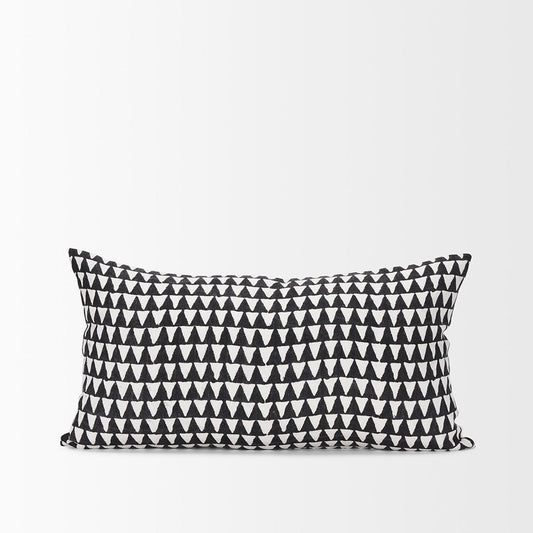 Mercana - Jolie Cream w/ Black Print Linen Lumbar Decorative Pillow Cover - 70310 view 2