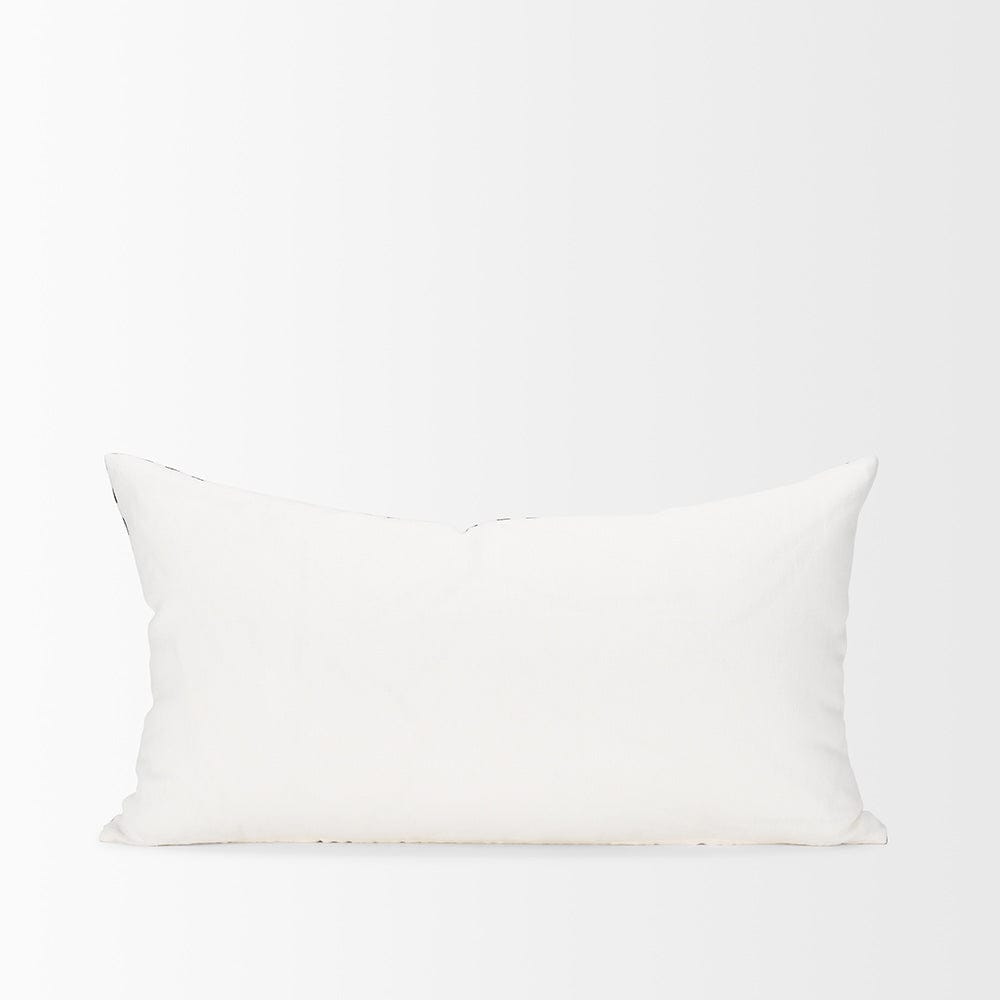 Mercana - Jolie Cream w/ Black Print Linen Lumbar Decorative Pillow Cover - 70310 view 4