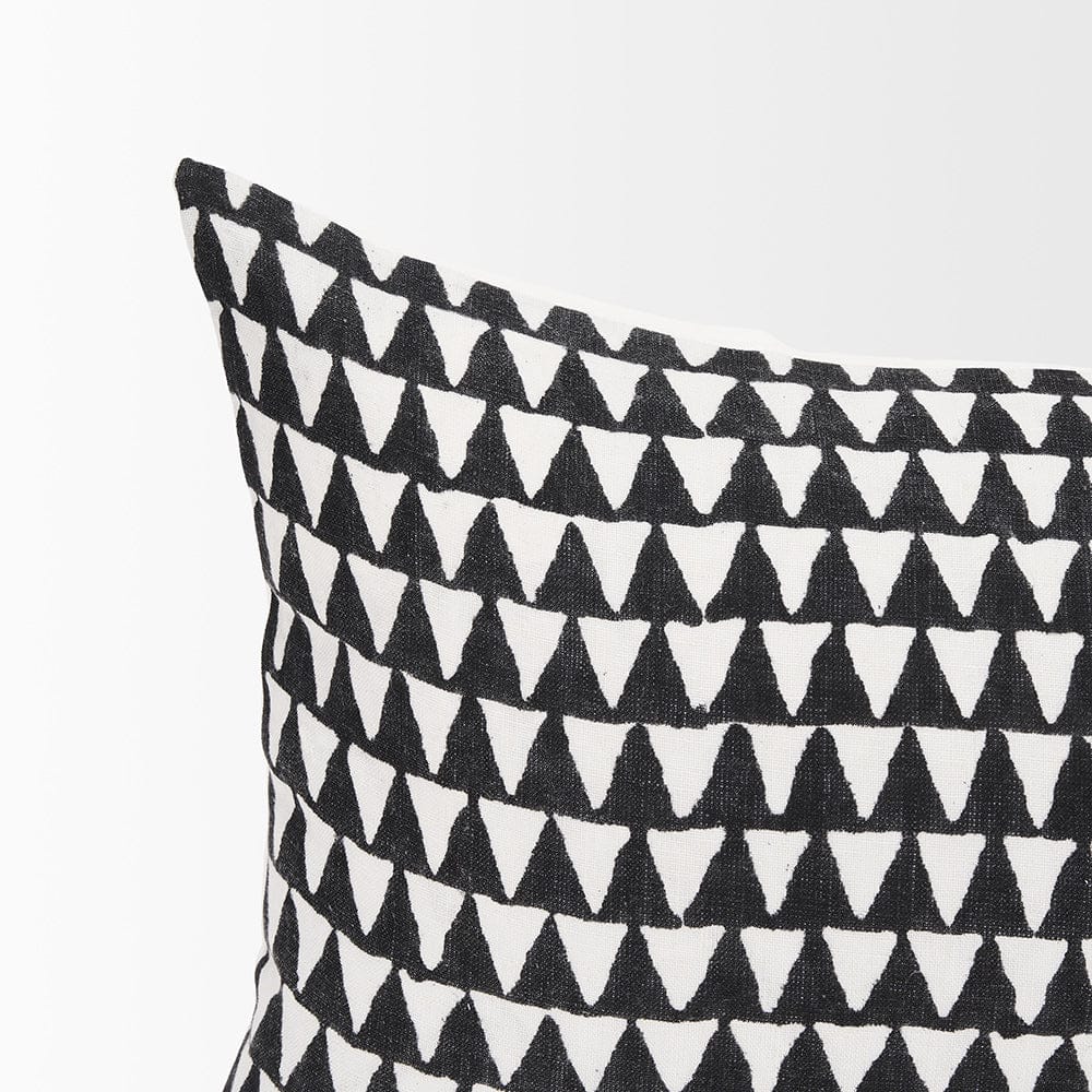 Mercana - Jolie Cream w/ Black Print Linen Lumbar Decorative Pillow Cover - 70310 view 5
