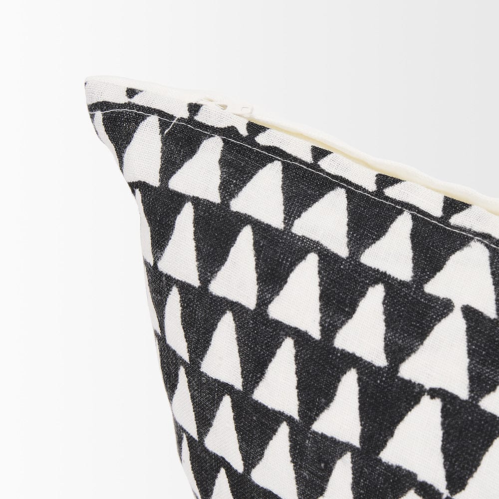 Mercana - Jolie Cream w/ Black Print Linen Lumbar Decorative Pillow Cover - 70310 view 7