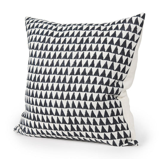 Mercana - Jolie Cream w/ Black Print Linen Square Decorative Pillow Cover - 70309 view 1