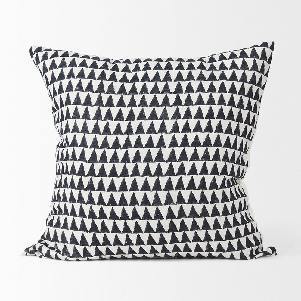 Mercana - Jolie Cream w/ Black Print Linen Square Decorative Pillow Cover - 70309 view 2