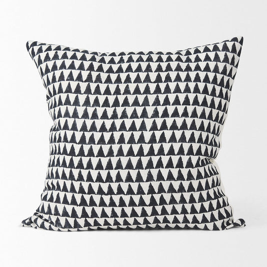 Mercana - Jolie Cream w/ Black Print Linen Square Decorative Pillow Cover - 70309 view 2
