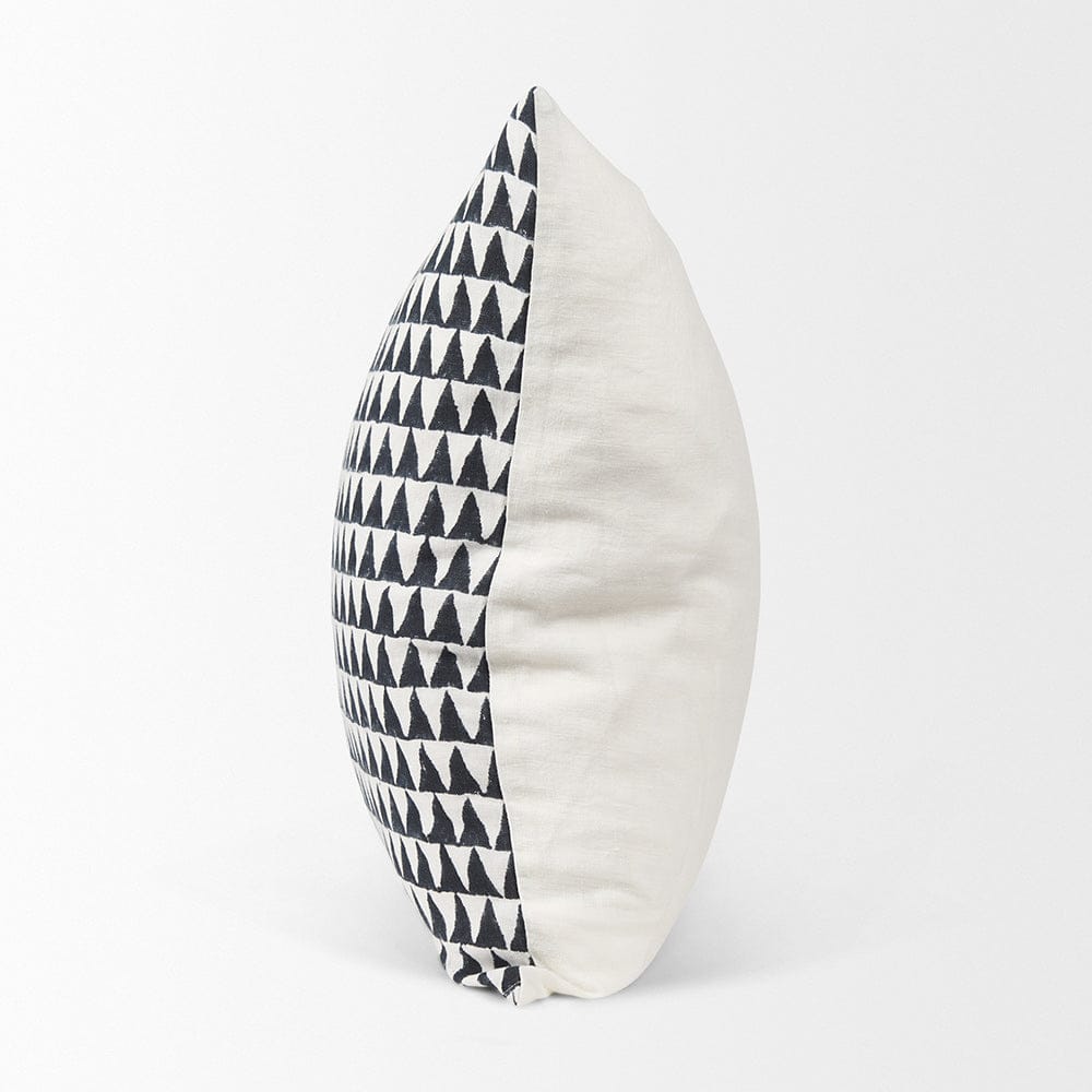 Mercana - Jolie Cream w/ Black Print Linen Square Decorative Pillow Cover - 70309 view 3