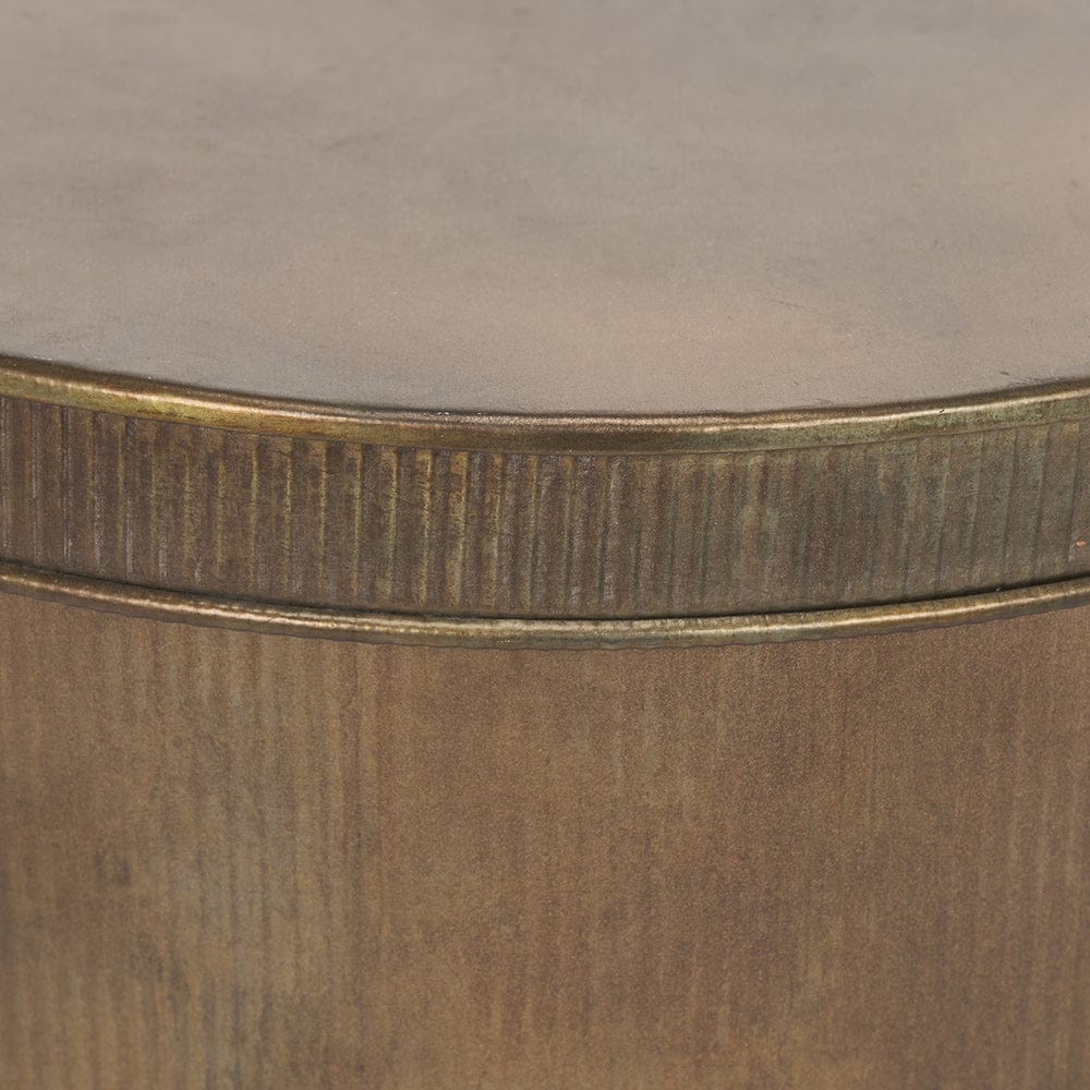 Mercana - Josephine Round Antique Gold Metal Box (Set of 2) - 70518 view 5