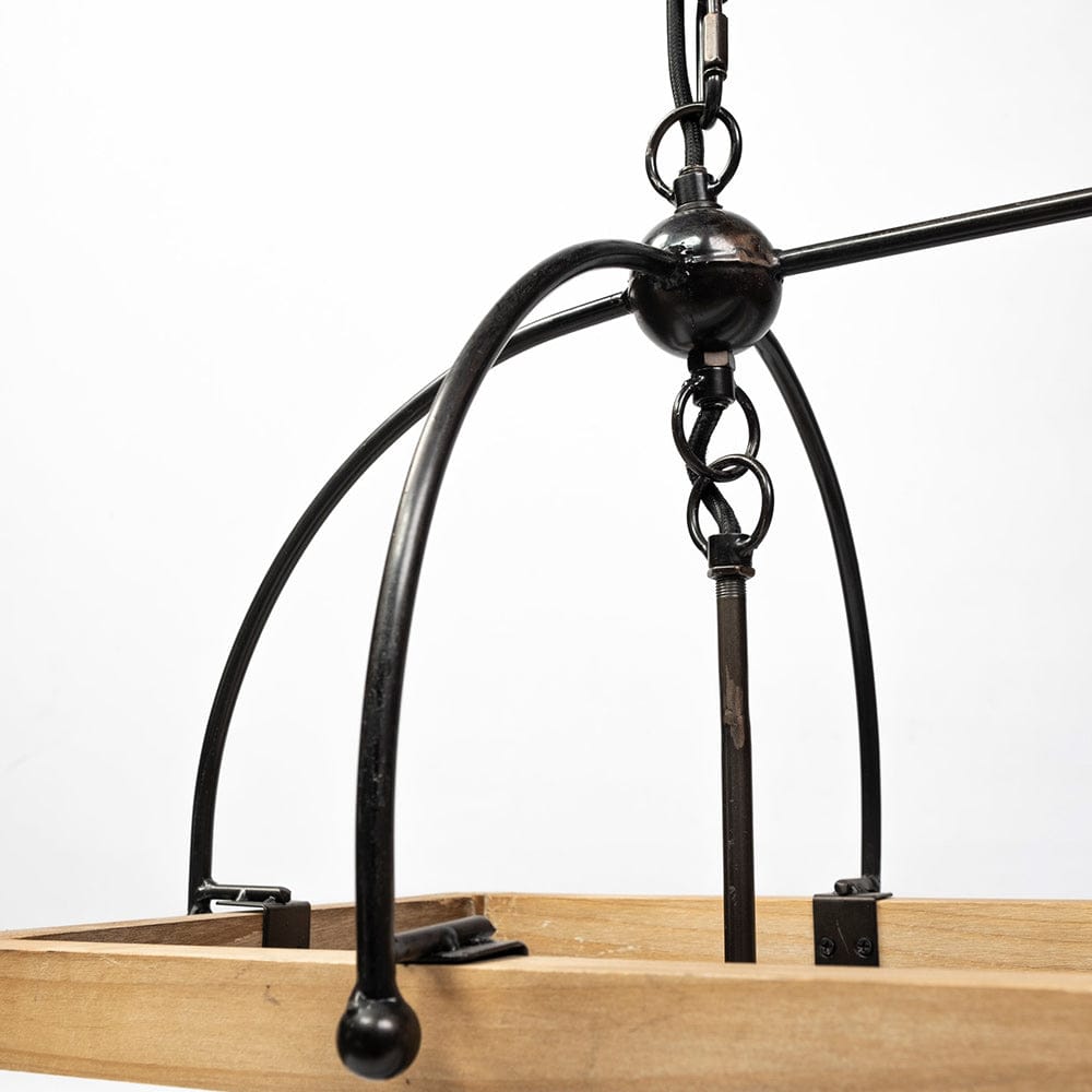 Mercana - Josie 42"x14.5"x20" Natural Wood Chassis Six Light Chandelier - 68981_CLOSEOUT view 5