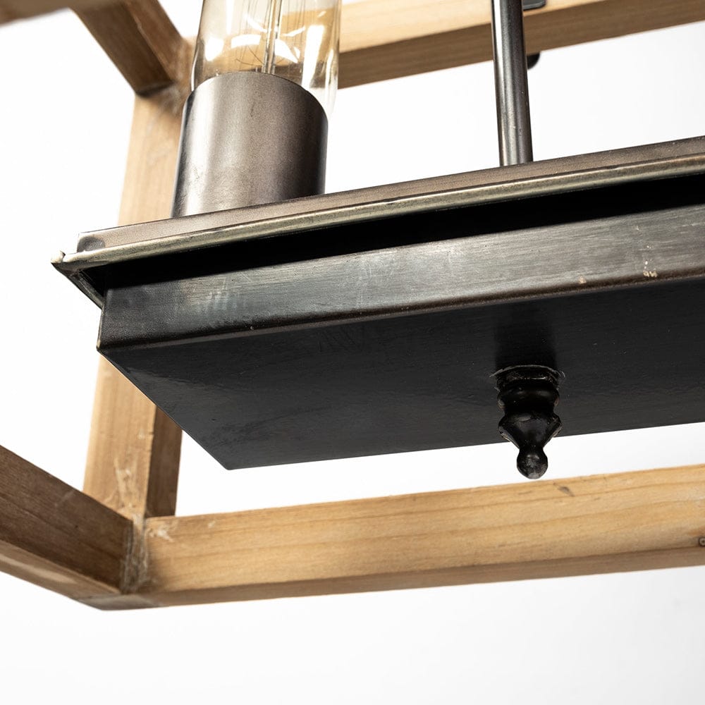 Mercana - Josie 42"x14.5"x20" Natural Wood Chassis Six Light Chandelier - 68981_CLOSEOUT view 8