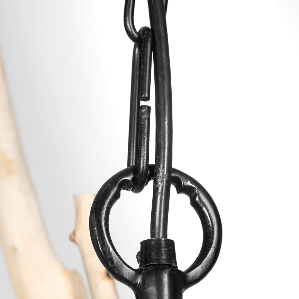 Mercana - Jules 25x25 Blonde Wood and Black Metal Six Bulb Chandelier Light - 68404_CLOSEOUT view 4