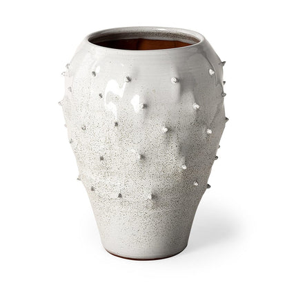 Mercana - Julian Large Glossy White Ceramic Spoked Vase - 68908 view 1
