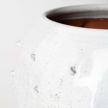Mercana - Julian Large Glossy White Ceramic Spoked Vase - 68908 view 8