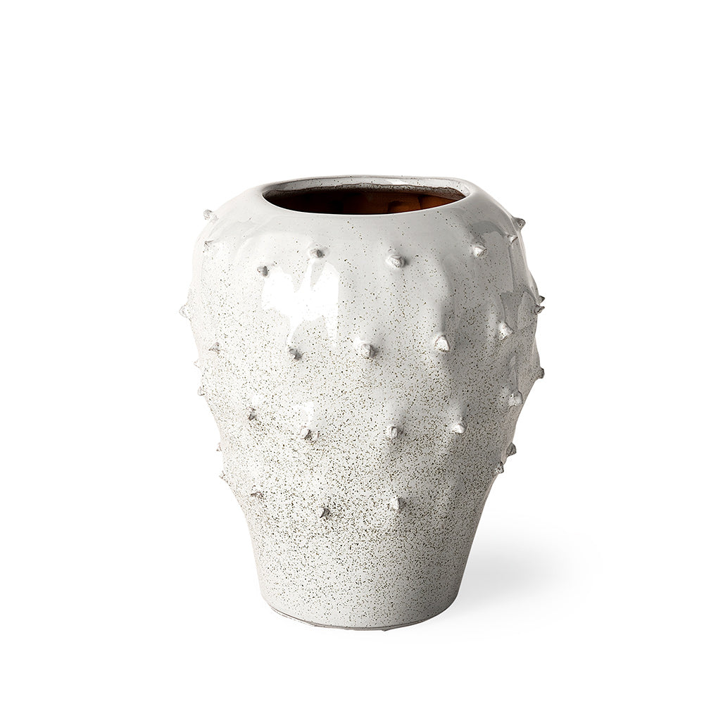 Mercana - Julian Small Glossy White Ceramic Spoked Vase - 68907 view 1