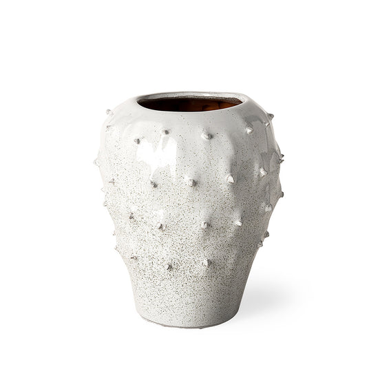 Mercana - Julian Small Glossy White Ceramic Spoked Vase - 68907 view 1